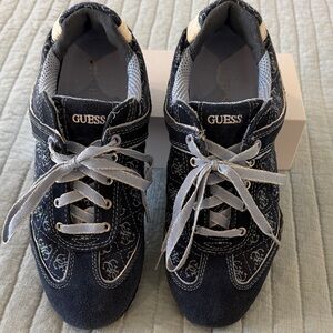 Guess Navy and Gray Logo Sneakers